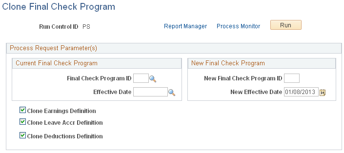 Clone Final Check Program page