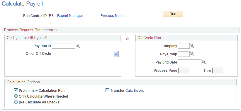 Calculate Payroll page