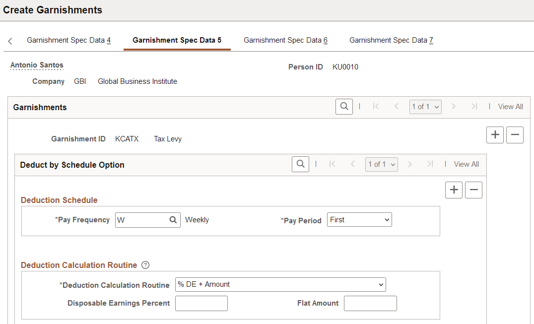 Garnishment Spec Data 5 page (1 of 2)