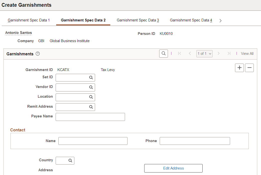 Garnishment Spec Data 2 page