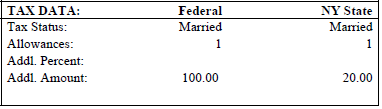 Tax data display for federal form version of W-4 - 2019 or Earlier