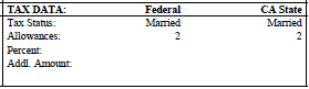 Tax data display for federal form version of W-4 - 2020 or Later