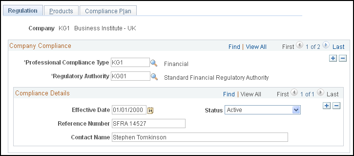 Compliance Plan page