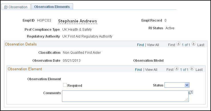 Observation Elements page