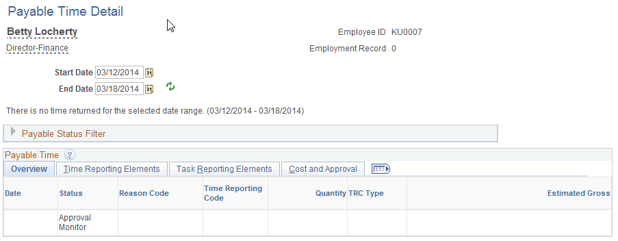 Payable Time Detail page