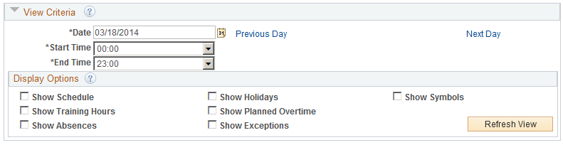 View Criteria group box