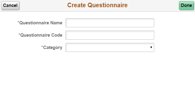 Create new Questionnaire