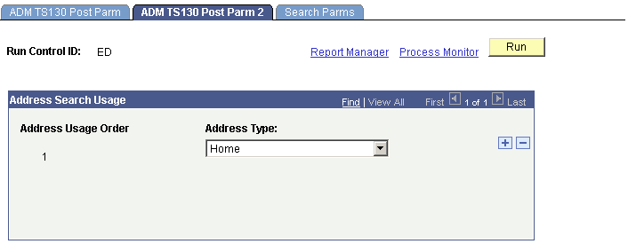 ADM (admissions) TS130 (Transaction Set 130) Post Parm (parameters) 2 page