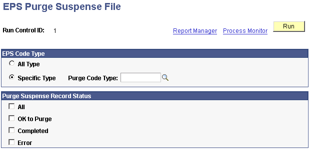 EPS (Enrollment Planning Service) Purge Suspense File page