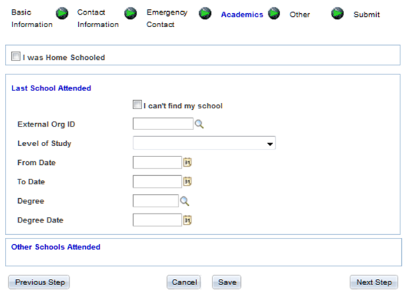 Academics page