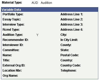 Material Type Field Usage page