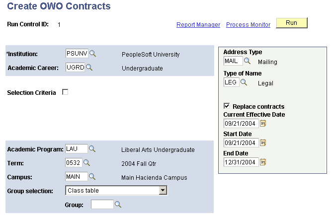 Create OWO (Onderwijsovereenkomst) Contracts page