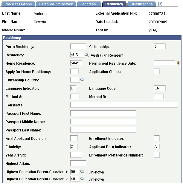 Residency page