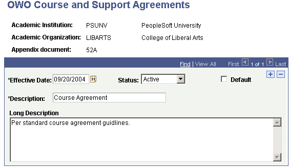 OWO (Onderwijsovereenkomst) Course and Support Agreements page