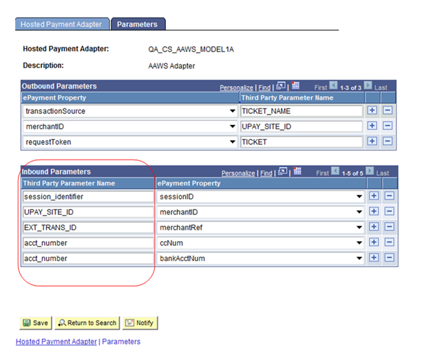 Hosted Payment Adapter Setting Example