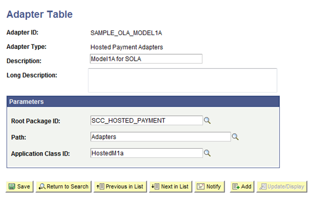 Adapter Table page