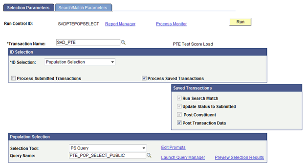 Example of Transaction Management process when creating prospects for a subset of test takers for a transaction