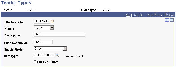 Tender Types page