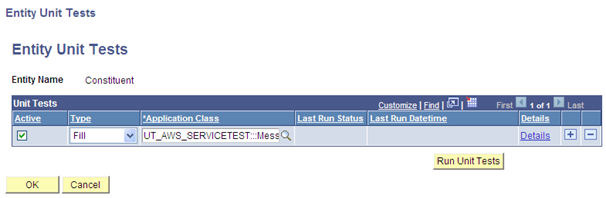 Entity Unit Tests (setup) page (for the Constituent entity)