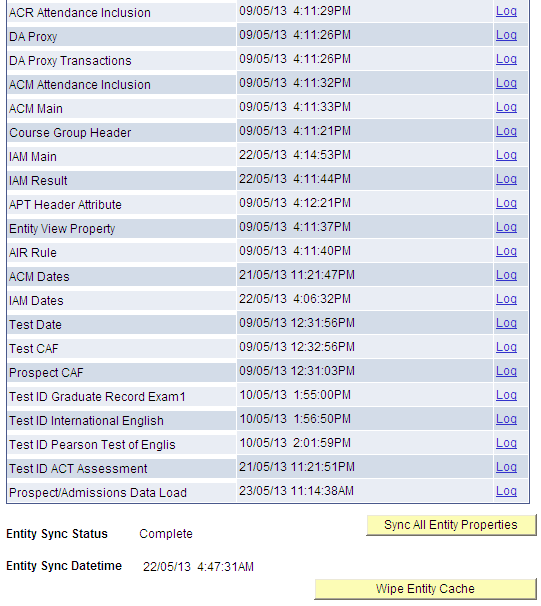 Entity Property Sync page (2 of 2)