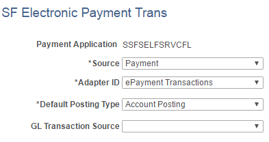 SF Electronic Payment Transaction page