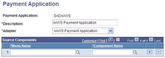 Payment Application page