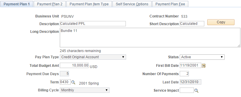 Payment Plan 1 page