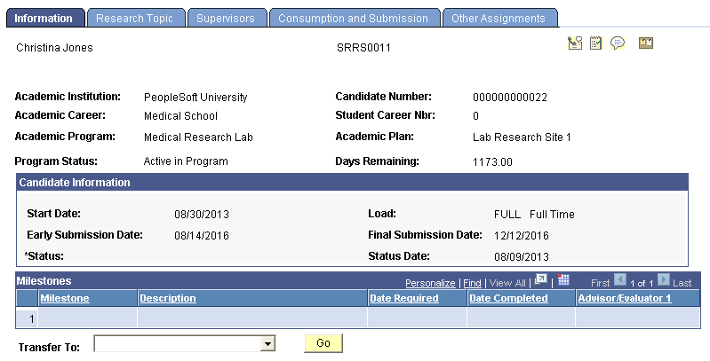 Candidate Management - Information page