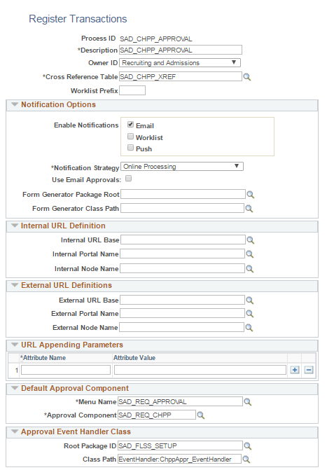 Register Transactions page for Change in Program Plan Requests in Self Service Fluid User Interface