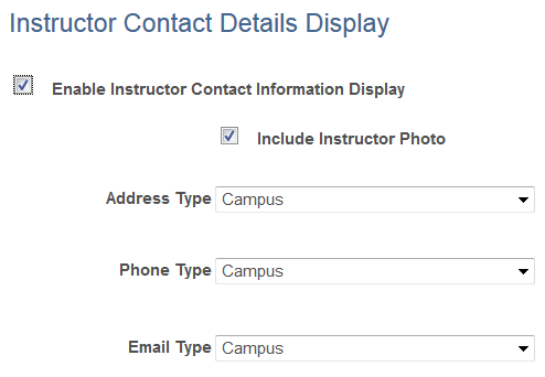 Instructor Contact Details Display page