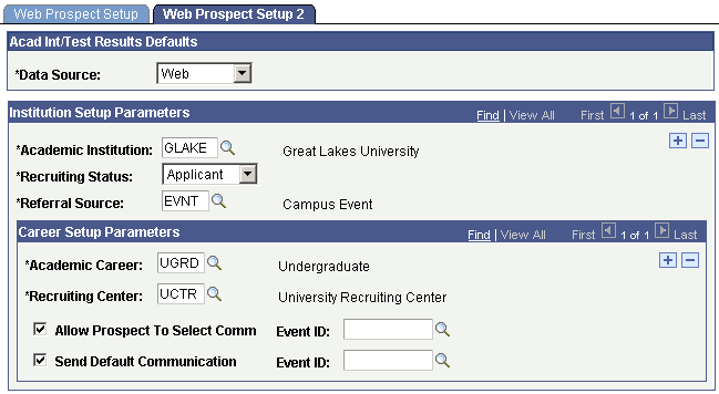 Web Prospect Setup 2 page