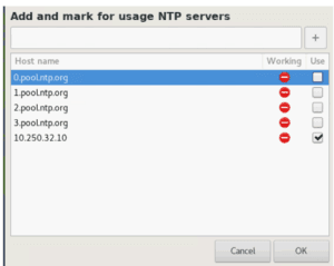 Add and mark for usage NTP servers