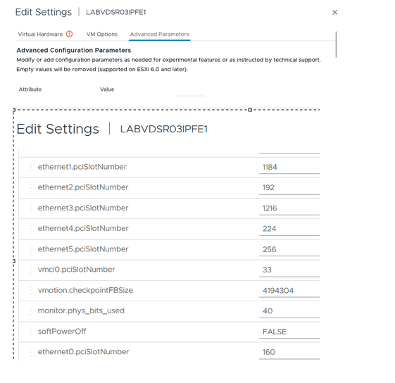 Edit settings