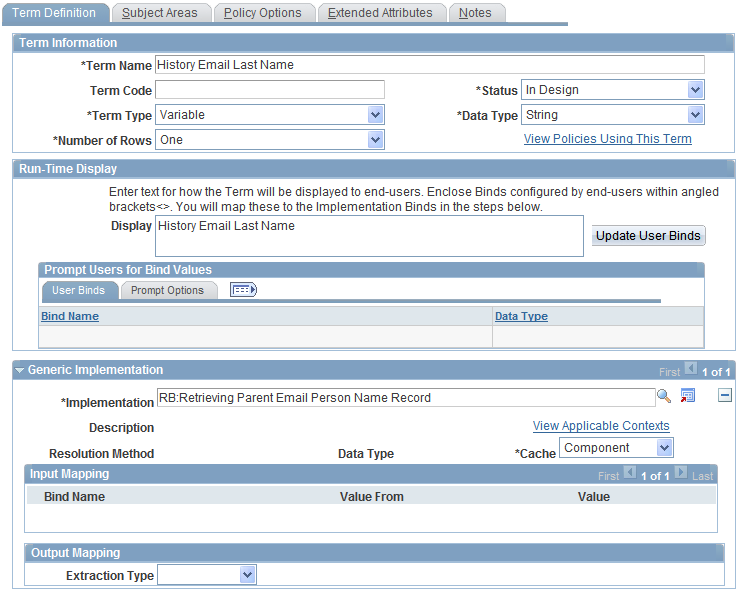 Term Definition page (1 of 2)