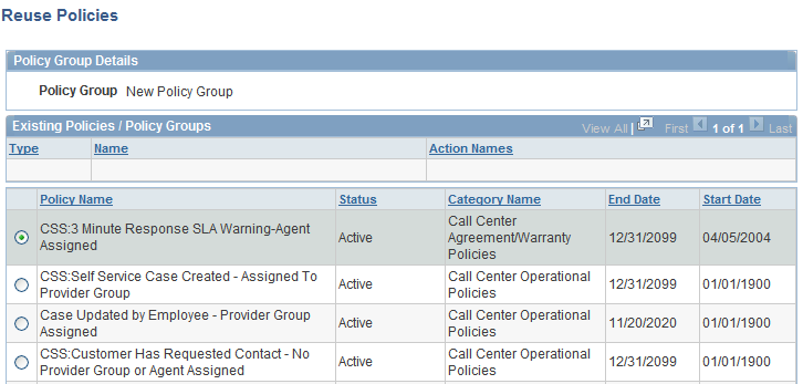 Reuse Policies page