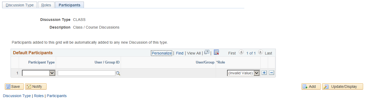 Discussion Type - Participants Page