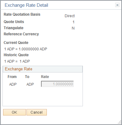 Exchange Rate Detail page