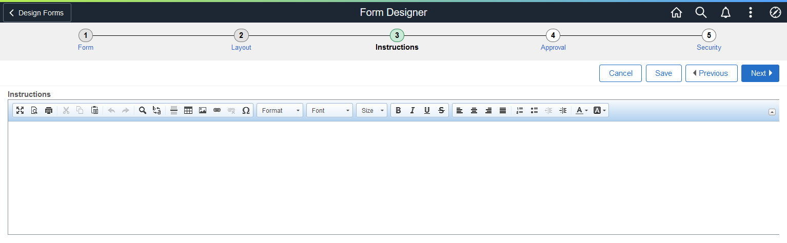 Form Designer - Instructions Page