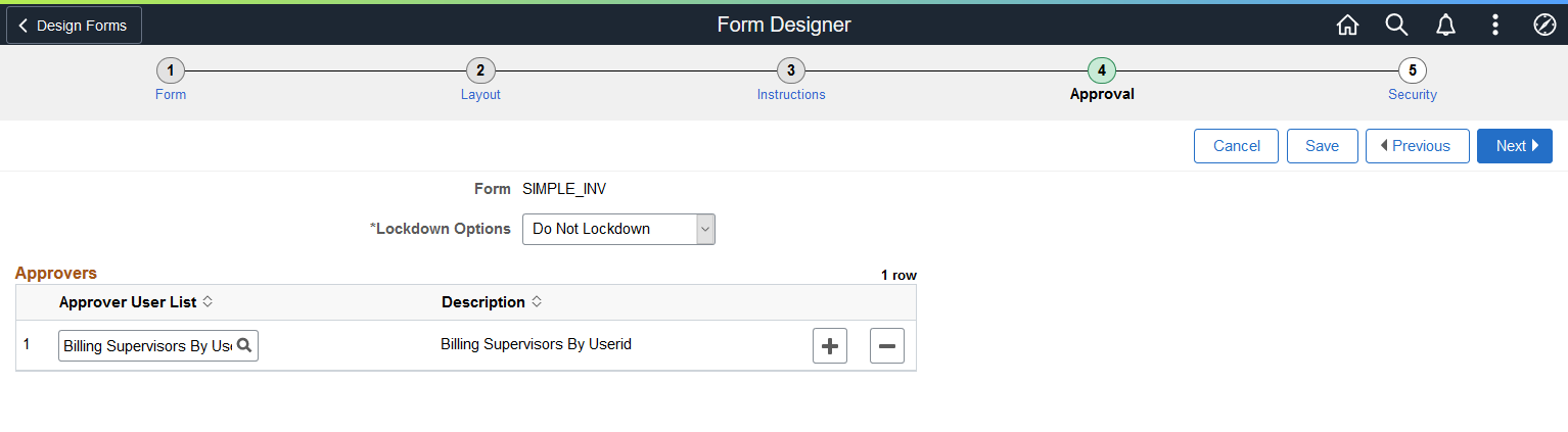 Form Designer - Approval Page