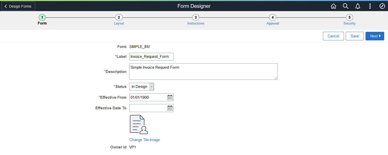 Form Designer - Form Page