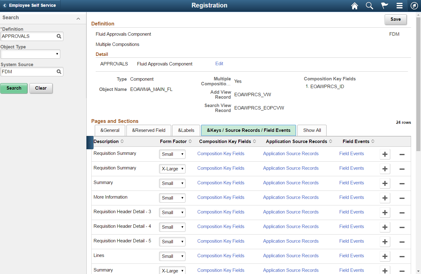 Page Composer Registration Keys Source Records Field Events