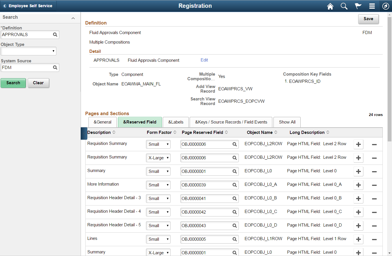 Page Composer Registration Reserved Field