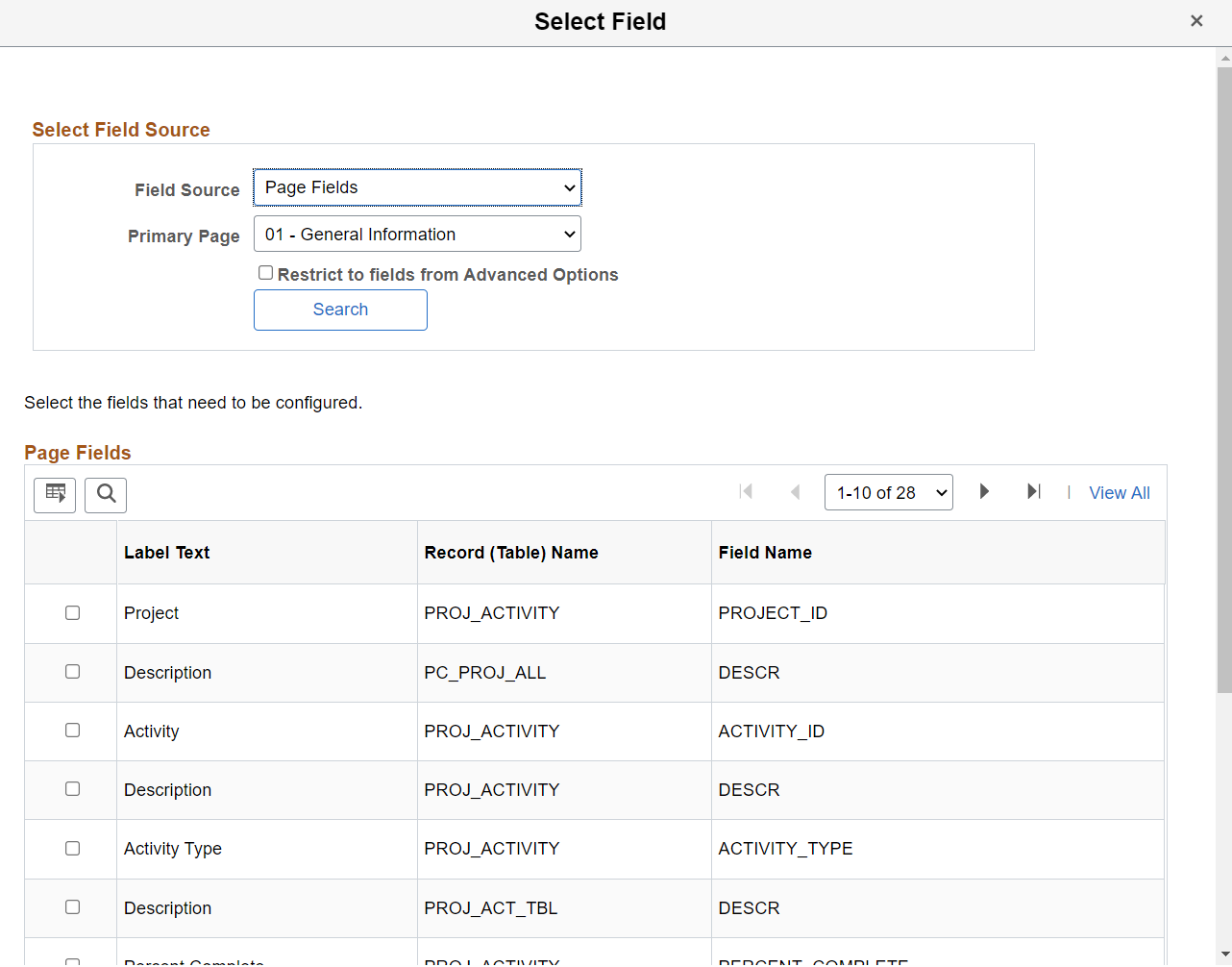 Select Field_Page Fields