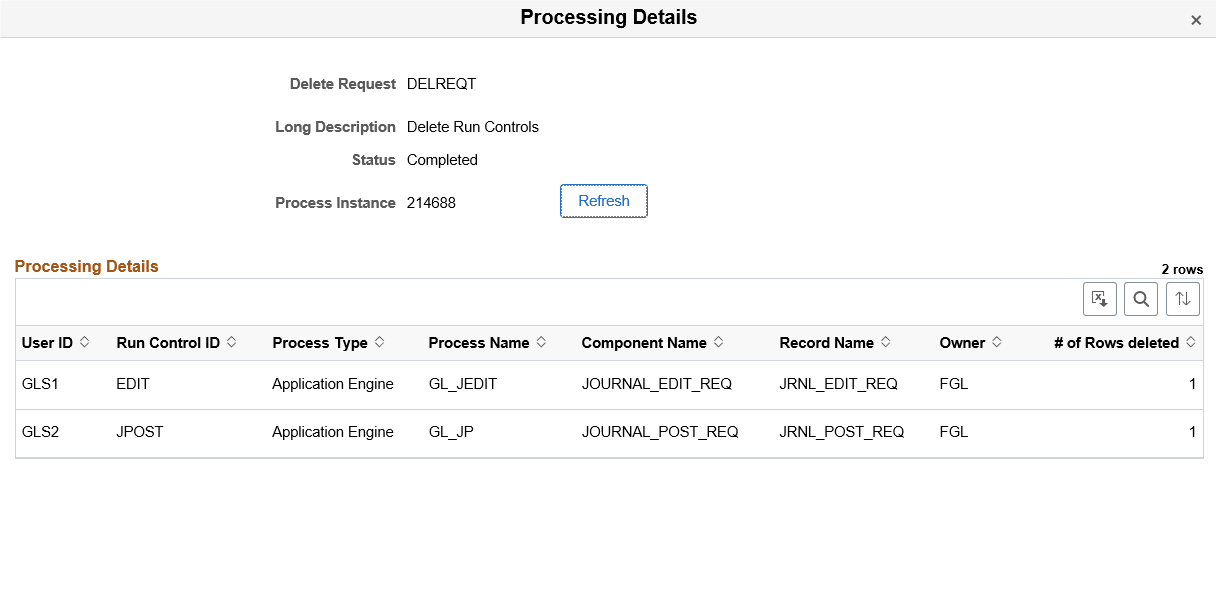 Processing Details page