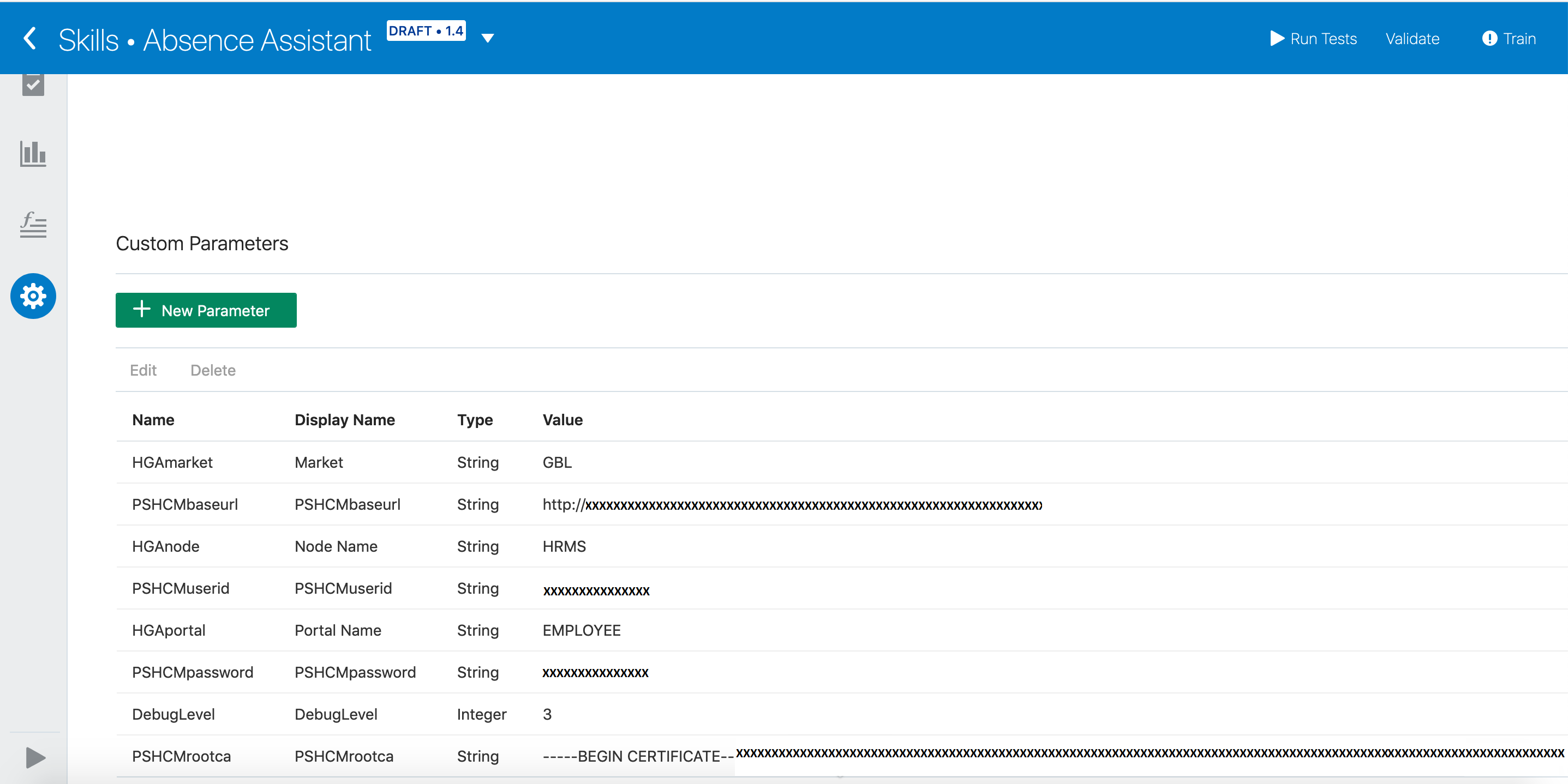 Configure skill to point to PeopleSoft service