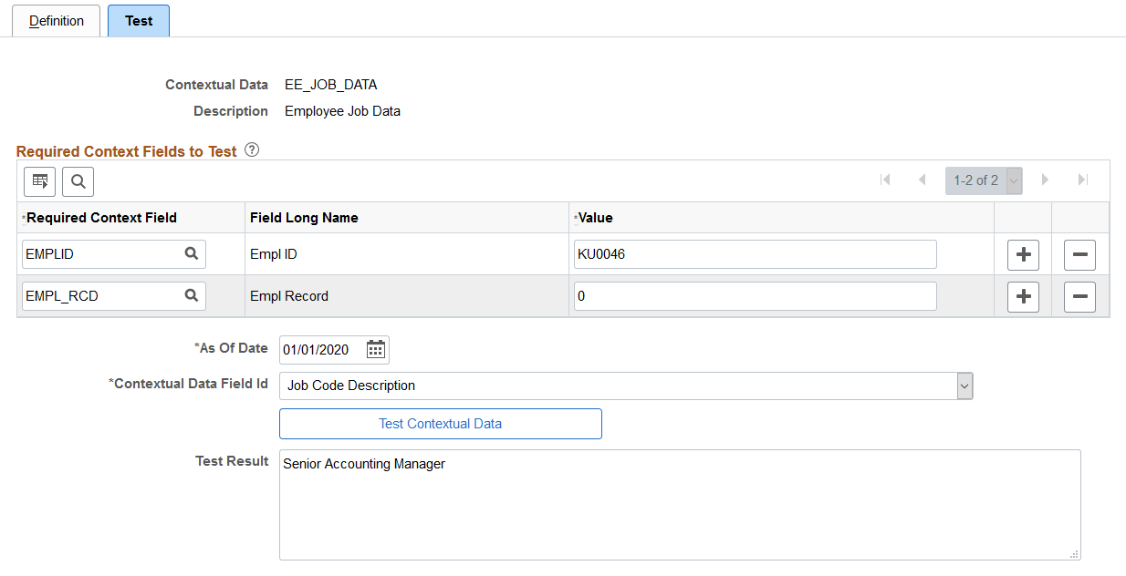 Contextual Data - Test page