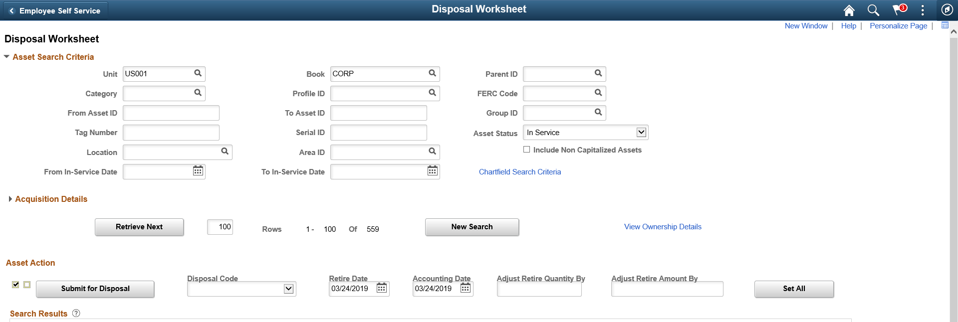 Disposal Worksheet (1 of 2)