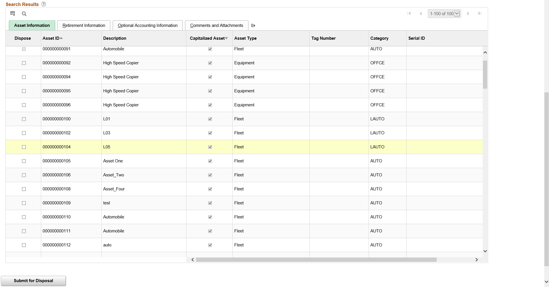 Disposal Worksheet (2 of 2)