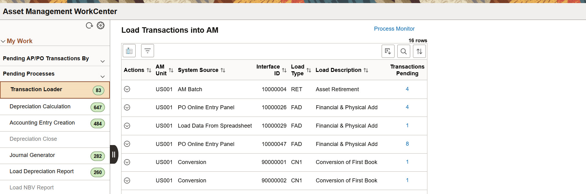 Load Transactions into AM