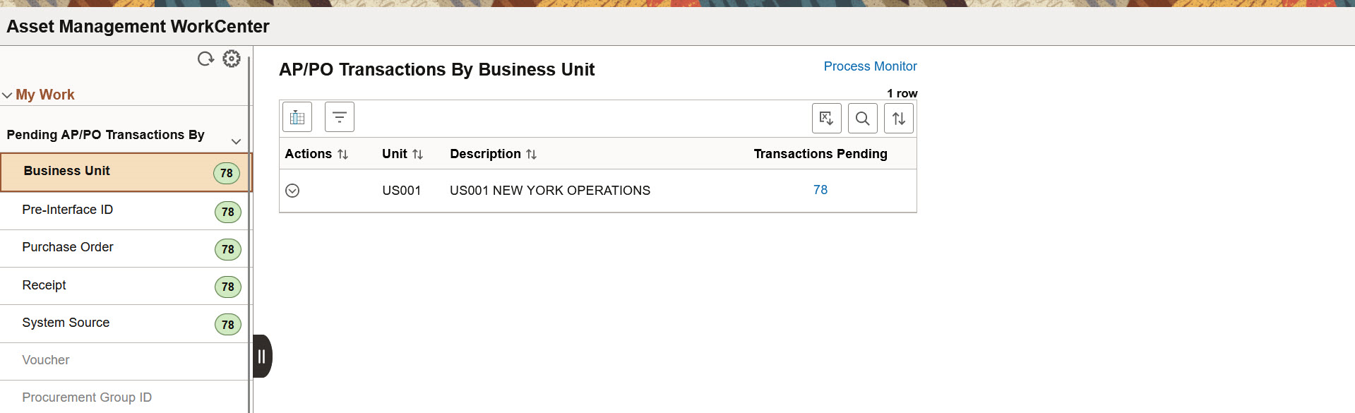 Asset Management WorkCenter Page (Fluid)